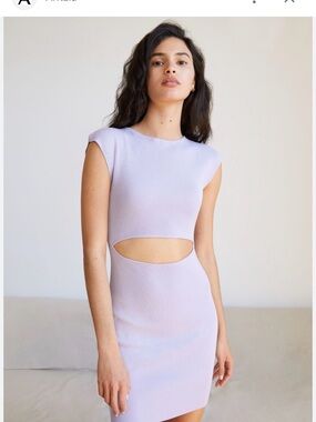 Aritzia- Wilfred Lilac Ribbed Scoop-Neck Top
